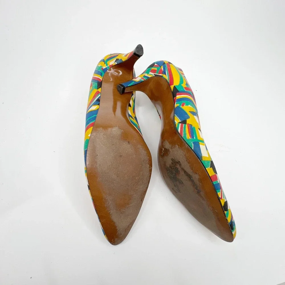 Vintage LIFE STRIDE 1980s Multicoloured Heels 7.5